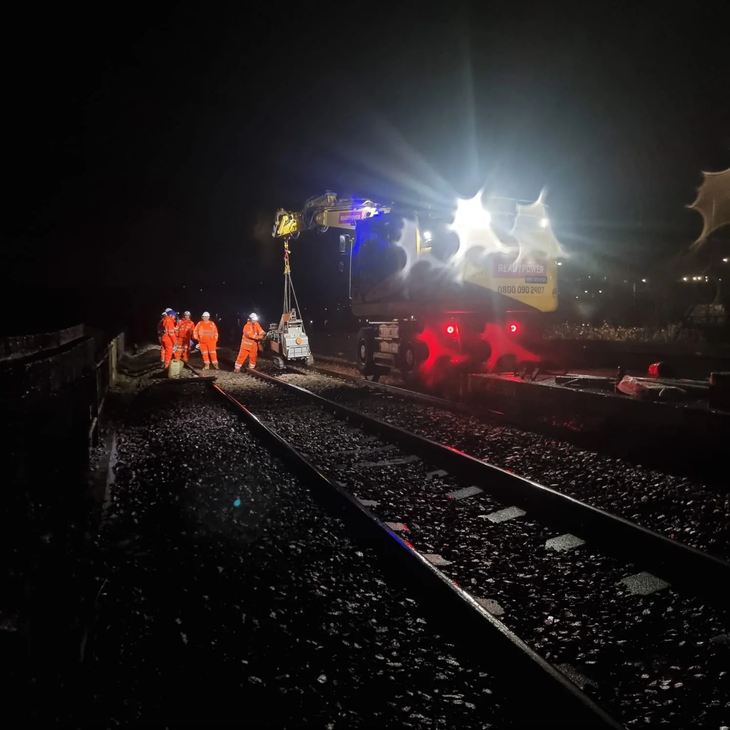 Rail drilling at night